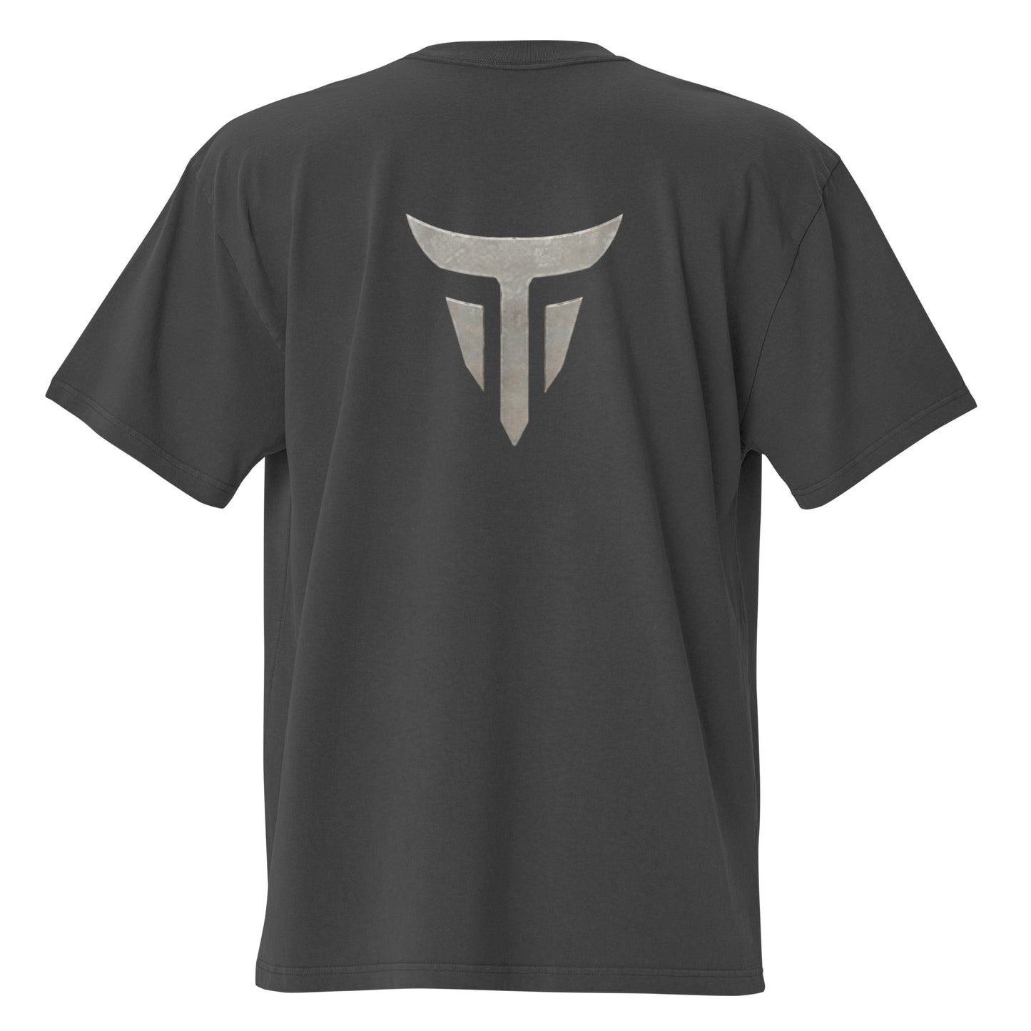 Relentless oversized heavyweight gym T-shirt in Faded Black, back view