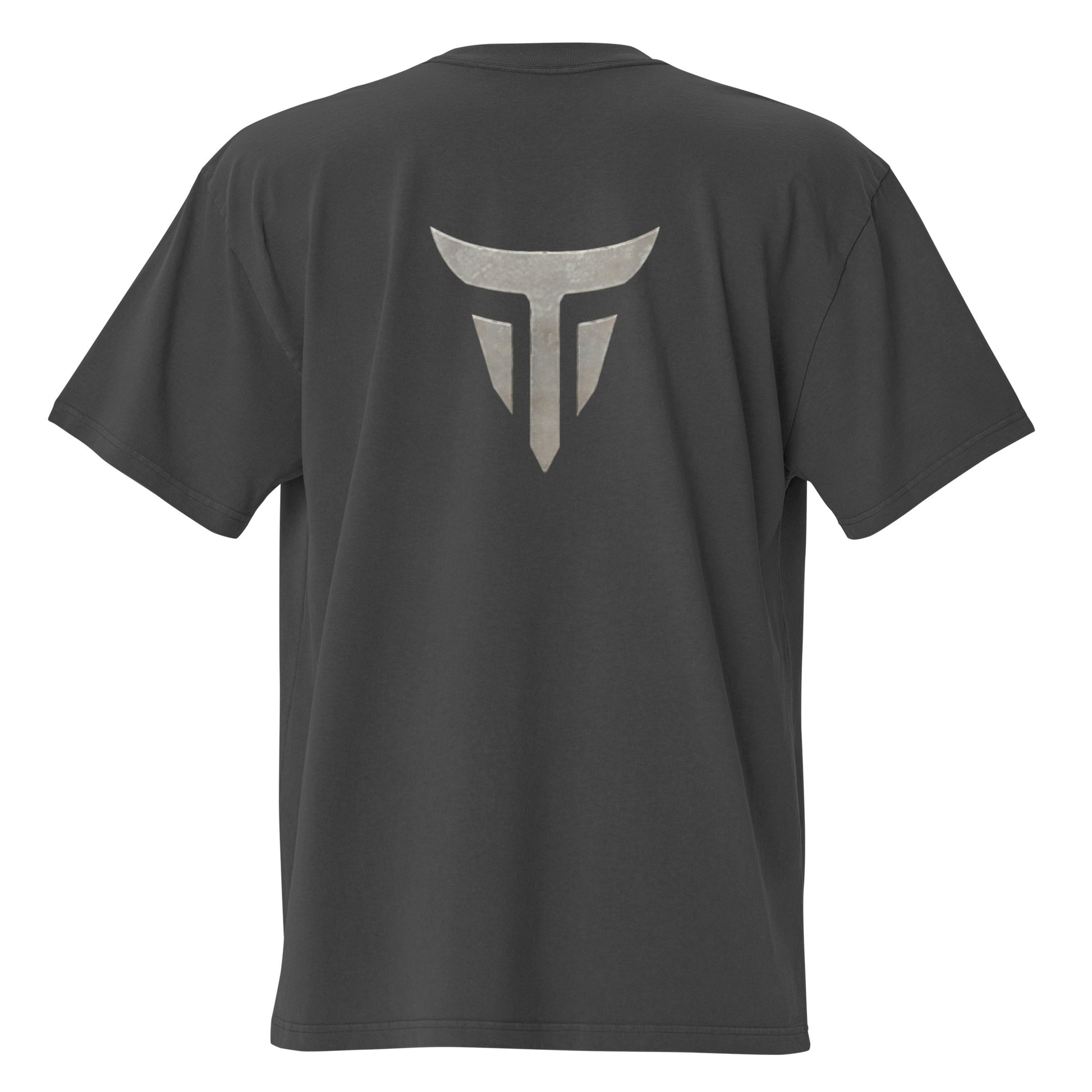 Relentless oversized heavyweight gym T-shirt in Faded Black, back view