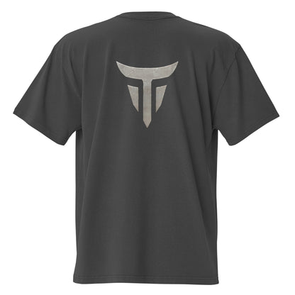 Relentless oversized heavyweight gym T-shirt in Faded Black, back view