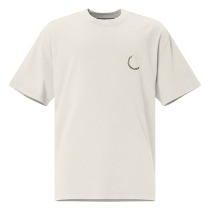 Relentless oversized heavyweight gym T-shirt in Faded Bone, front view