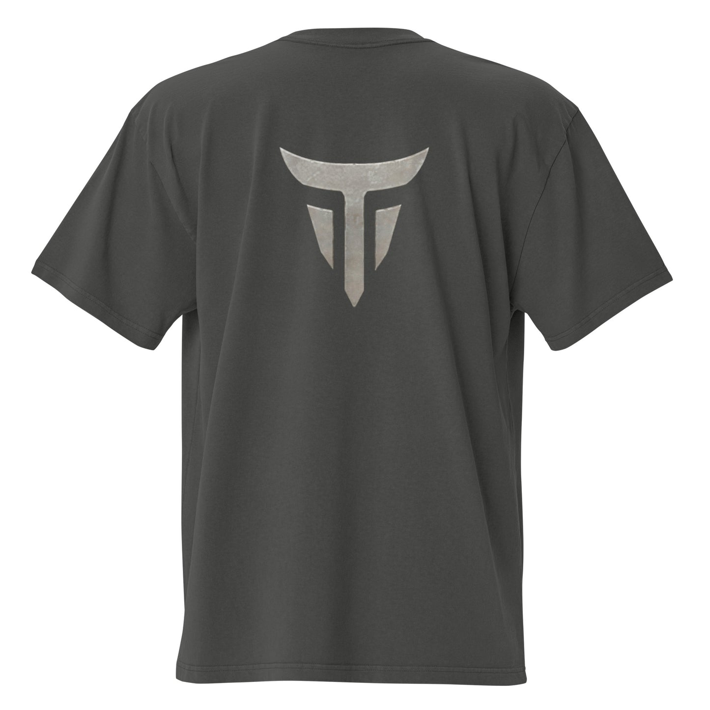 Relentless oversized heavyweight gym T-shirt in Faded Coal, back view