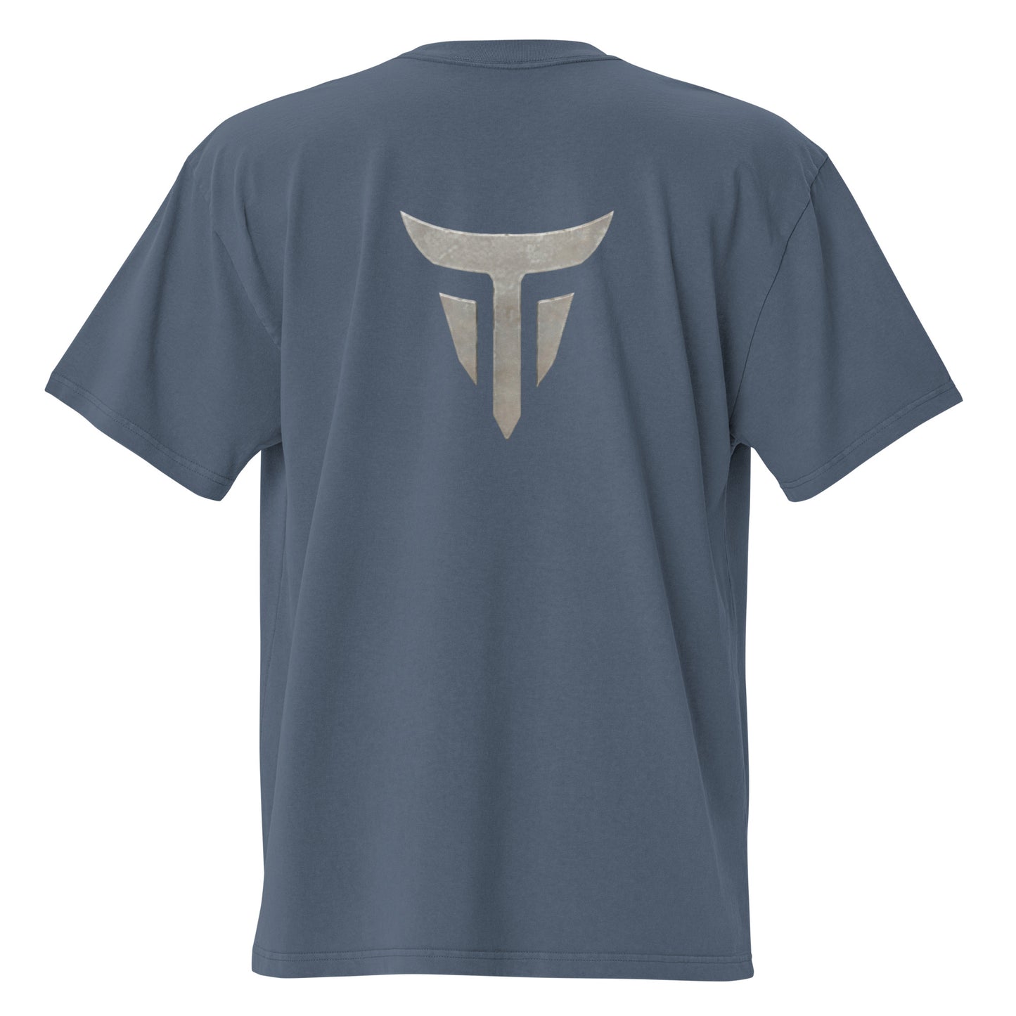 Relentless oversized heavyweight gym T-shirt in Faded Indigo, back view