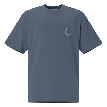 Relentless oversized heavyweight gym T-shirt in Faded Indigo, front view