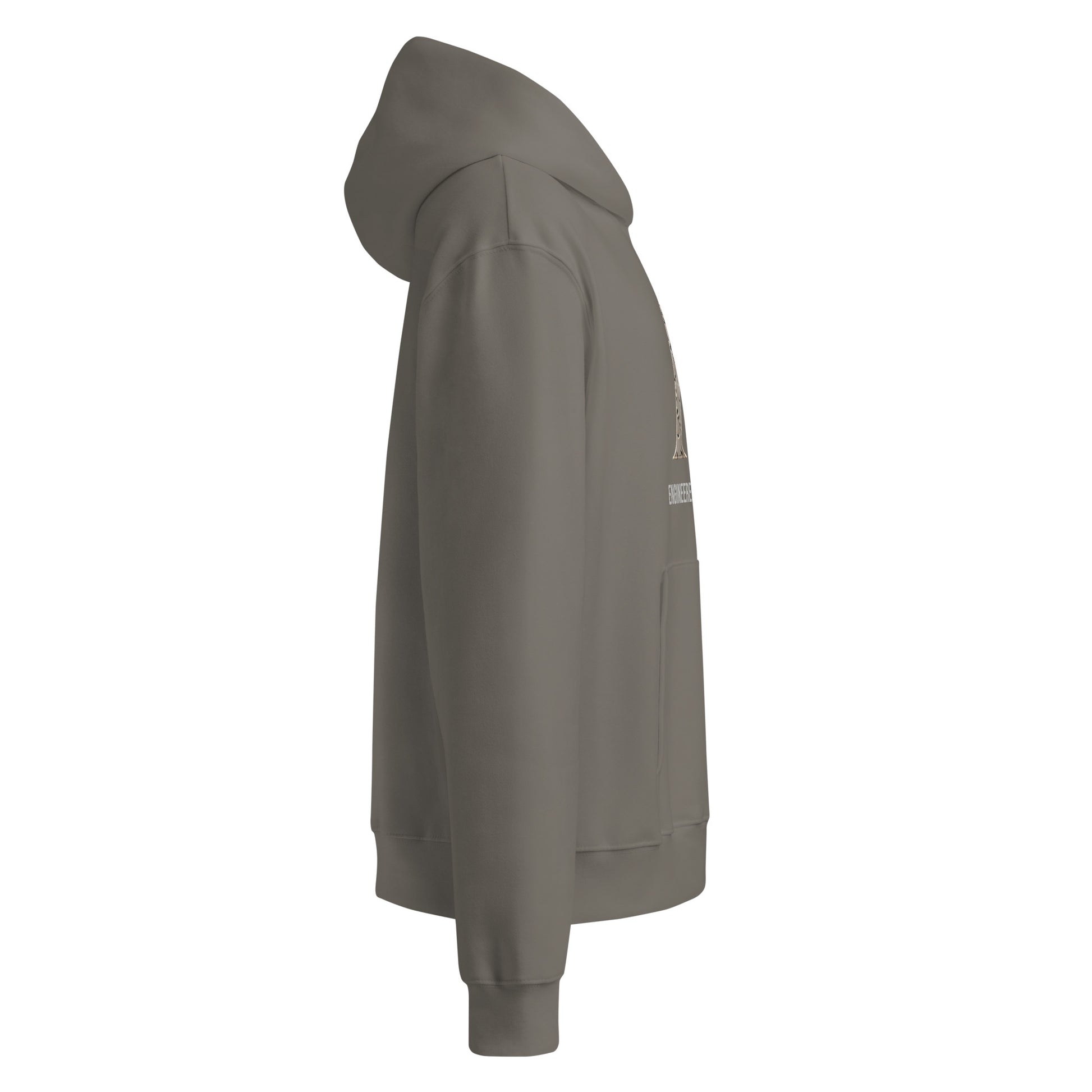 Warrior oversized heavyweight gym hoodie in Asphalt, right side view