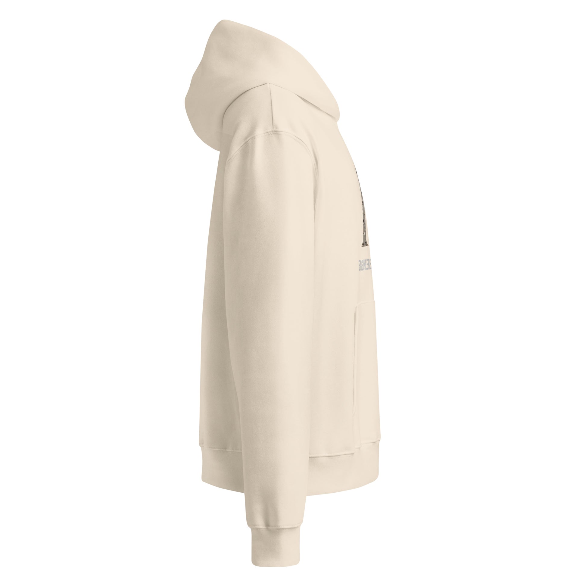 Warrior oversized heavyweight gym hoodie in Dust, right side view