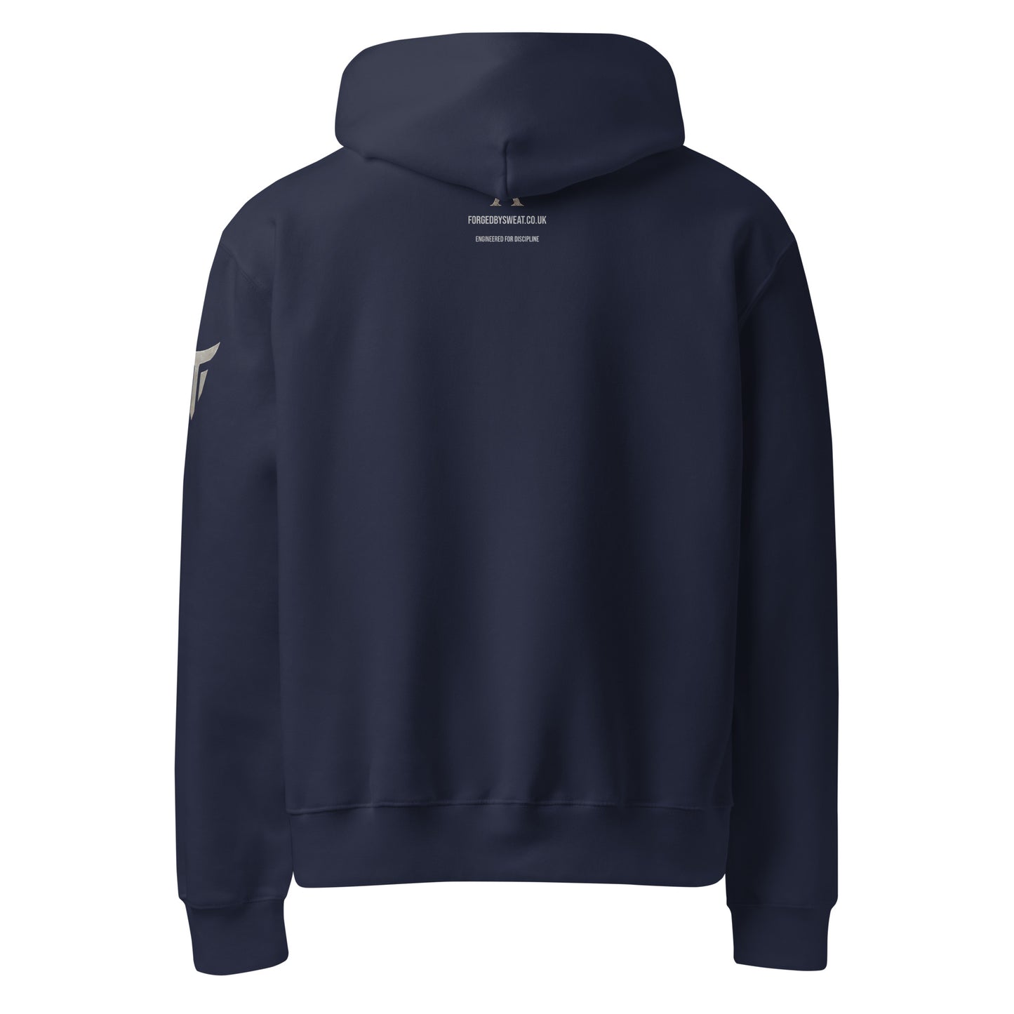 Warrior oversized heavyweight gym hoodie in Navy, back view
