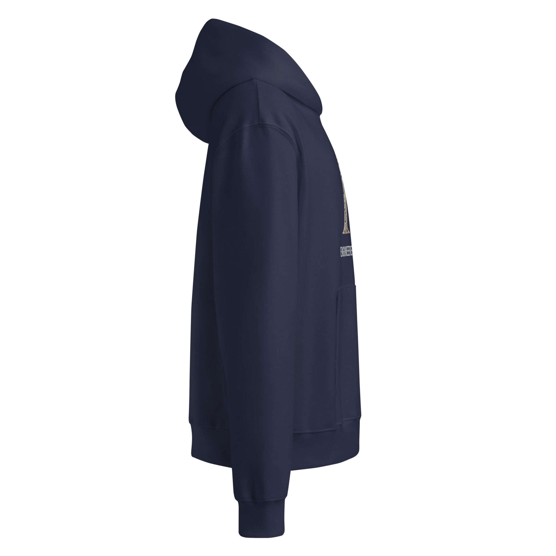 Warrior oversized heavyweight gym hoodie in Navy, right side view